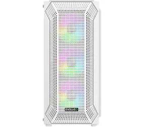 Evolveo Xenon biela / PC skriňa / Midi Tower / ATX/mATX/Mini ITX / 4X ARGB / temperované sklo