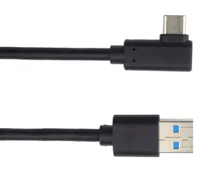 PremiumCord USB-C 90° - USB-A čierna