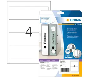Herma etikety na chrbát zakladača biela / Etikety / 192x61 mm / 100 ks / A4