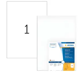 Herma Etikety A3 transparentná lesklá fólia / Etikety / laser / trvalo lepiaca / 50 ks
