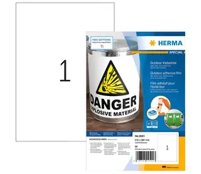 Herma Outdoor etiketa A4 biela / Etiketa / vodeodolné / matné / 210x297 mm / 50 ks