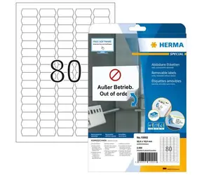 Herma Cenové etikety 35,6x16,9 mm / biele, snímateľné / 25 listov / 2000 ks