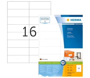 Herma Etikety Premium 105x37 mm / Etikety / papier matný / biela / 3200 ks