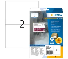 Herma odolné štítky A4 210x148 mm biele / Etikety / Fólie / 50 ks / Trvale lepiace / Vodeodolné