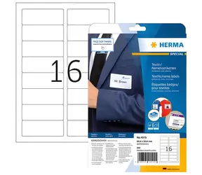 Herma Textilné menovky biele 88,9x33,8 mm / Etikety / Textil / 320 ks / A4