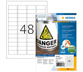 Herma etikety A4 Outdoor 45,7x21,2mm biele / Etikety / Polyetylén / vodeodolné / 1920 ks