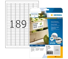 Herma Etikety 25,4x10 mm biele extra silne lepiace / Etikety / Papier / 4725 ks / A4