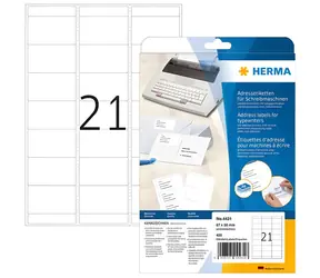 Herma Adresné etikety 67x38 mm biele / Etikety / papier matný / 420 ks / 20 listov