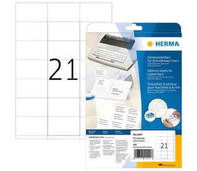 Herma Adresné etikety 70x42 mm biele / Etikety / papier / hrotité rohy / 420 ks