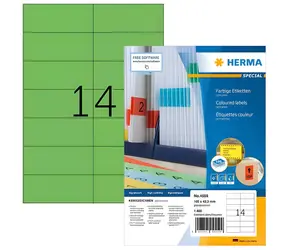 Herma Etikety A4 zelená / Etikety / 105x42,3 mm / papier matný / 1400 ks