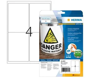 Herma Outdoor etikety A4 biele matné / Etikety / vodeodolné / 99,1 x139 mm / 40 ks