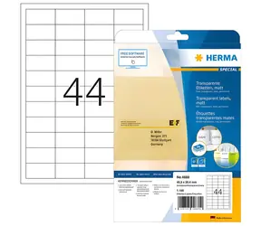 Herma etikety transparentné matné A4 48,3x25,4 mm / Etikety / fólia / laser / 1100 ks