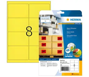 Herma Etikety A4 neónovo žlté / Etikety / 99,1x67,7 mm / 160 ks