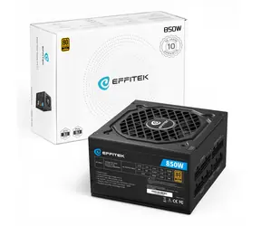 EFFITEK 850W Gold / Napájací zdroj / ATX 3.1 / PCIe 5.1 / 80 PLUS Gold / modulárny