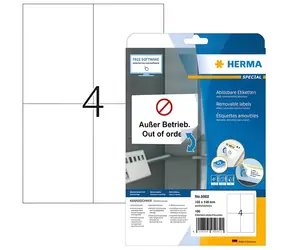 Herma Univerzálne etikety 105x148 mm / biele, snímateľné / 25 listov / 100 ks