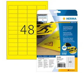 Herma signálne etikety A4 45,7x21,2 mm žltá / Fólie / vodeodolné / laser / 1200 ks