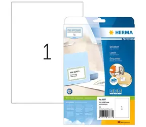 Herma Premium etikety A4 celoaršie biele 210x297 mm / Etikety / papier / 1 ks na list / 10 ks