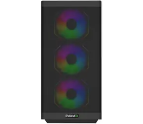 Evolveo Scorpio čierna / PC skriňa / Big Tower / ATX/E-ATX/mATX/ITX / 4X ARGB / temperované sklo / bez zdroja