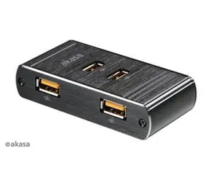 Akasa AK-SC01-BKCM / USB nabíjacia stanica / 4 porty / rýchlonabíjanie / brúsený hliník