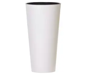 Prosperplast Kvetináč TUBUS SLIM biely lesk 25 cm / Objem 15,5 l / Výška 47,6 cm / Plast