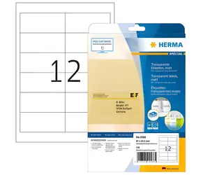 Herma Etikety transparentné 97x42,3 mm / Etikety / A4 / matné / laser / permanentné / 120 ks