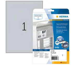 Herma výrobné štítky A4 210x297 mm strieborná / Etikety / polyesterová fólia / trvalo lepiaca / 10 ks