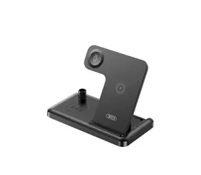 Xo WX033 čierna / Bezdrôtová nabíjačka 4v1 / 15W / USB-C