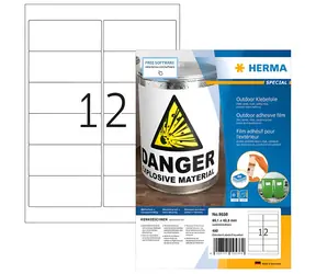 Herma Outdoor etikety A4 biele / Etikety / vodeodolné / matné / 99,1x42,3 mm / 480 ks