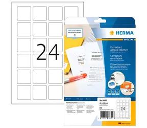Herma etikety pre QR kódy 40x40 mm biela / Etikety / A4 / štvorcové / 600 ks