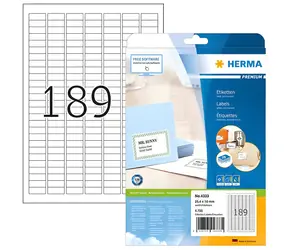 Herma Etikety Premium A4 biele 25,4x10 mm / Papier / Laser/Inkjet / 4725 ks