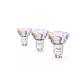 Philips Hue Essential GU10 4,7W biela 3 ks / Múdra LED žiarovka / Bluetooth/Zigbee / stmievateľná