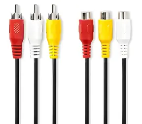 Nedis Kompozitný video kábel 3x RCA - 3x RCA 5 m čierny