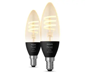 Philips Hue WA Filament E14 čierna / Múdra LED žiarovka / 4,6 W / Bluetooth / Zigbee / 2 ks