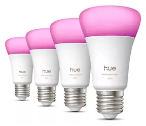 Philips Hue WCA E27 A60 4ks / Múdra LED žiarovka / 810 lm / Bluetooth, Zigbee / energetická trieda D
