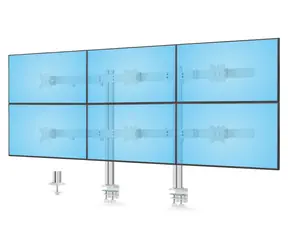 StarTech Six-Monitor Desk Mount biela / Držiak pre 6 monitorov / 17-32" / nosnosť 48 kg / rotácia 360°