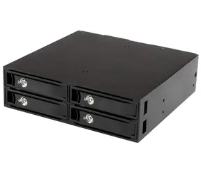 StarTech Backplane 4X 2,5"/3,5" HDD/SSD čierna / Backplane / do 5,25" pozícia / 2x ventilátor / 20 dB