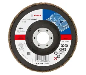 BOSCH Lamelový brúsny kotúč X431 P80 125 mm / Lamelový brúsny kotúč / Zrnitosť P80 / O 125 mm / Otvor 22,23 mm