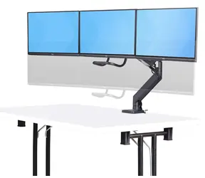 StarTech stolný držiak pre 3 monitory čierna, strieborná / Stojan pre tri monitory / do 27" / nosnosť 18 kg / VESA