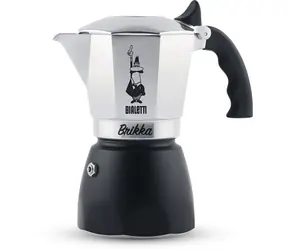 Bialetti New Brikka čierna / Moka kanvička / 4 šálky / 0,17 l / hliník