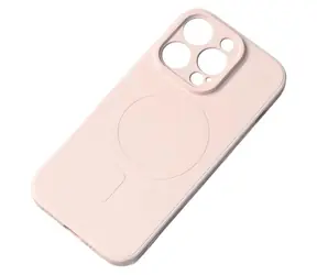 Hurtel Silicone Case MagSafe pre iPhone 15 Pro krémová / Kryt / Silikón / MagSafe
