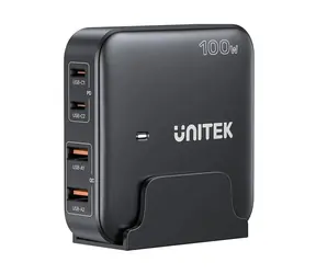 Unitek P1229ABK čierna / Nabíjačka / GaN / 100W / 2x USB-C / 2x USB-A