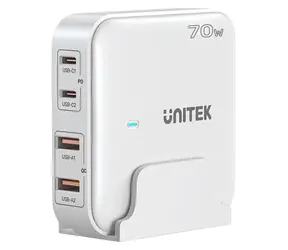 Unitek GaN 70W biela / Nabíjačka / 2x USB-C / 2x USB-A / PD