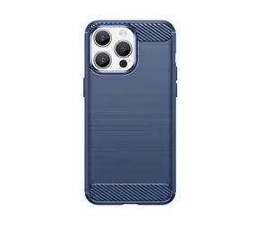 Hurtel Carbon Case iPhone 15 Pro modrá / Kryt / karbónový vzhľad
