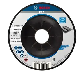 BOSCH Brúsny kotúč na kov 115x22,23 mm / Brúsny kotúč / na oceľ / hrúbka 6 mm
