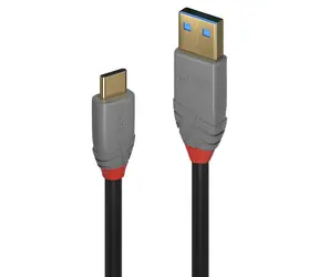 Lindy Anthra Line USB-A - USB-C 1,5m čierna
