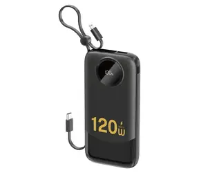 Dudao K13 čierna / Powerbanka / 10000 mAh / integrovaný kábel