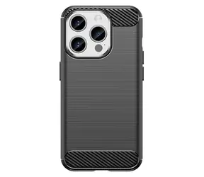 Hurtel Carbon Case čierna / Kryt / Apple iPhone 15 Pro / karbónový vzor / ohybný