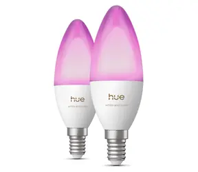 Philips Hue LED žiarovka E14 3,7 W RGBW B39 2 ks / Múdra LED žiarovka / Bluetooth/Zigbee / stmievateľná
