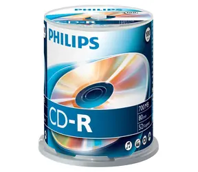 Philips CD R 700MB / Optický disk / 52x / 80 min / Spindl 100 ks