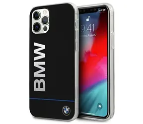 BMW Hardcase Signature Printed Logo čierna / Kryt / iPhone 12 / 12 Pro